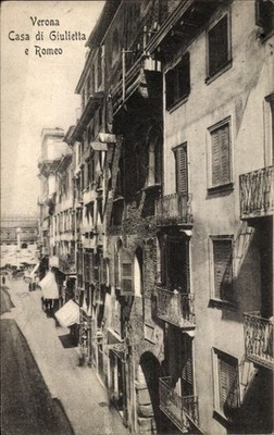 Ak Verona Veneto,  Casa di Giulietta e Romeo,  Gebäude, Straßenansicht - 5003679