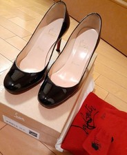 Christian Louboutin patent leather black pumps EU 35.5 US 5.5 used JAPAN
