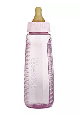 Gerber First Essentials Baby Bottle, Latex Nipple, 9 oz | Pink, FREE SHIPPING