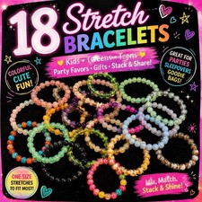 Summer Stack Stretch Bracelet Lot Fun Acrylic Plastic Beads L012