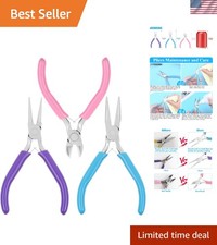 Professional Jewelry Crafting Set: 3 Ergonomic Pliers  Wire Cutting Tools