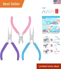 Professional Jewelry Crafting Set: 3 Ergonomic Pliers & Wire Cutting Tools
