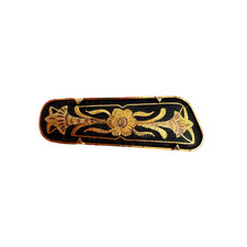 Vintage Damascene Tie Clip Black Gold Tone Floral Geometric Mens Dress Accessory