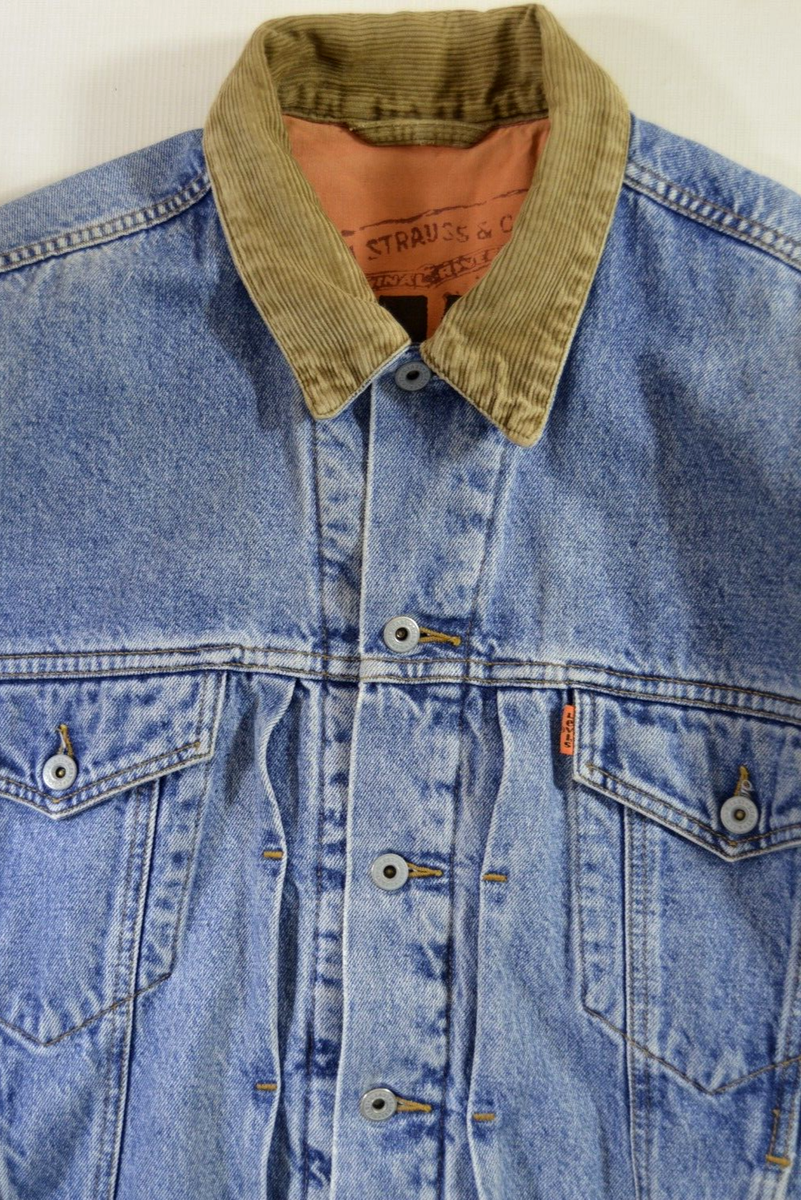 Mens VINTAGE LEVIS 70612 padded TRUCKER JACKET size XL Denim TYPE