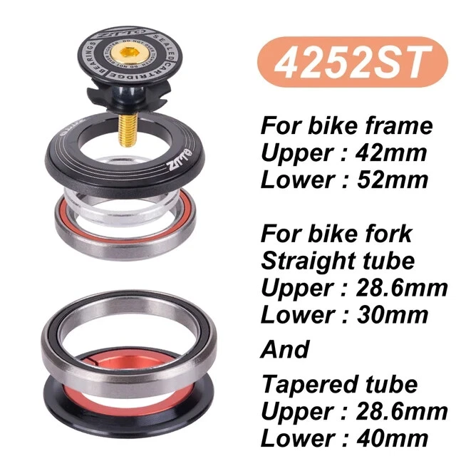 ZTTO MTB headset 42mm 52mm Integrated Straight and Tapered steerer headset - Image 2 of 4