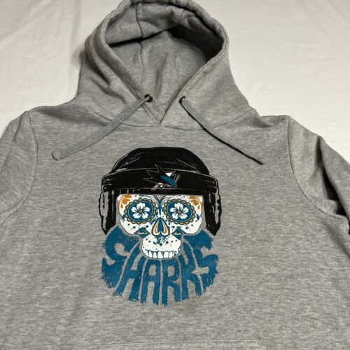 San Jose Sharks Sweatshirt Herren Large grau NHL Fanatics Skull Beard Hoodie - Bild 3 von 6