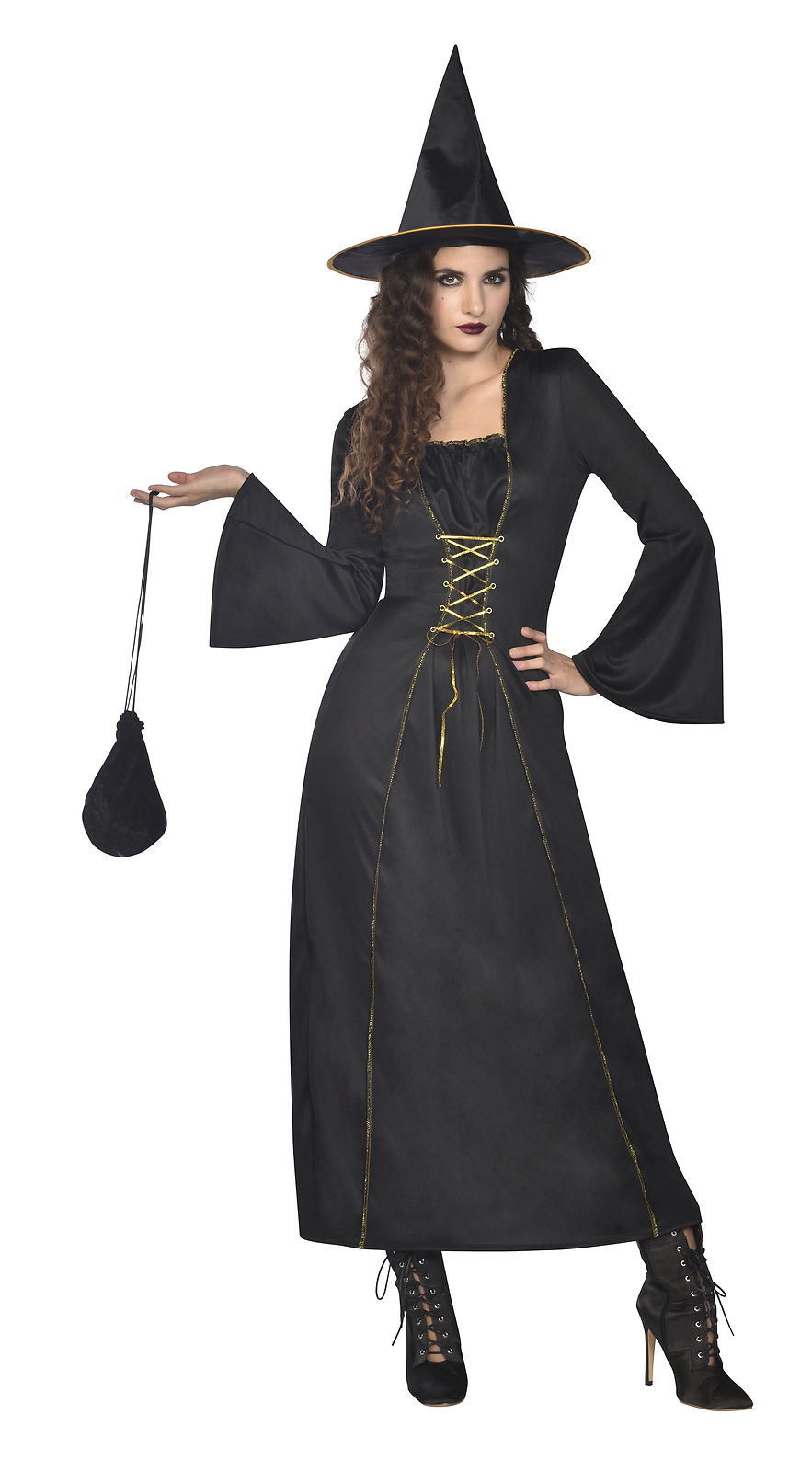 Adult Ladies Black Wicked Witch Fancy Dress Costume Halloween Womens