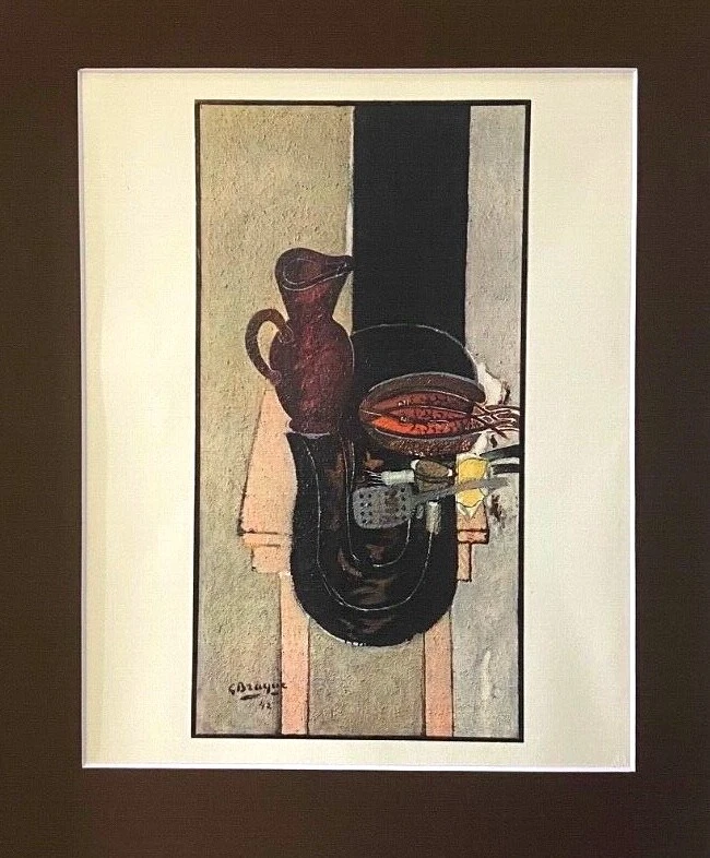 GEORGES BRAQUE + 1948 AWESOME SIGNED PRINT + COA + MATTED 11 X 14 + BUY IT NOW!! - image 2 of 3