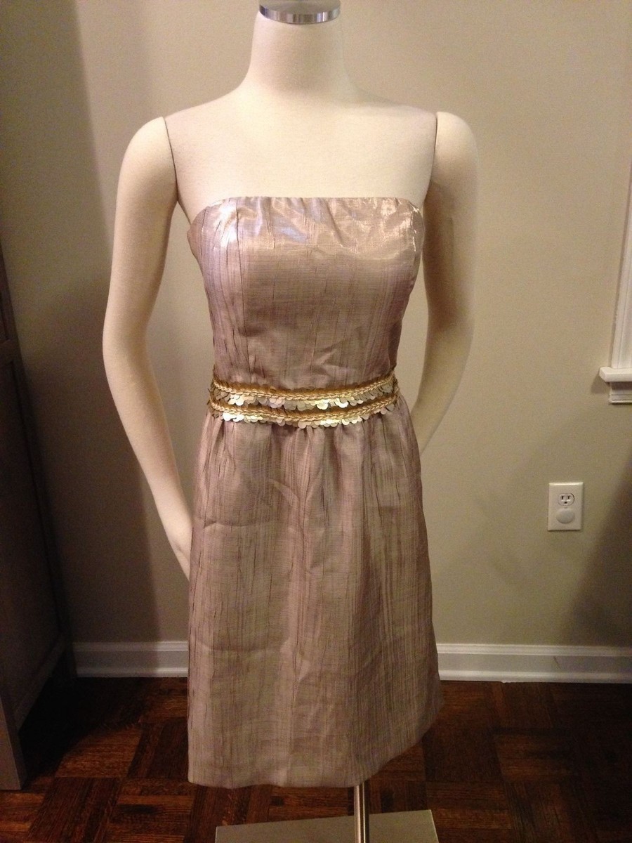 tahari gold sequin dress ELIE TAHARI Size 8 Gold Cotton Blend One Shoulder Cocktail Dress – Sui  Generis Designer Consignment main image 1