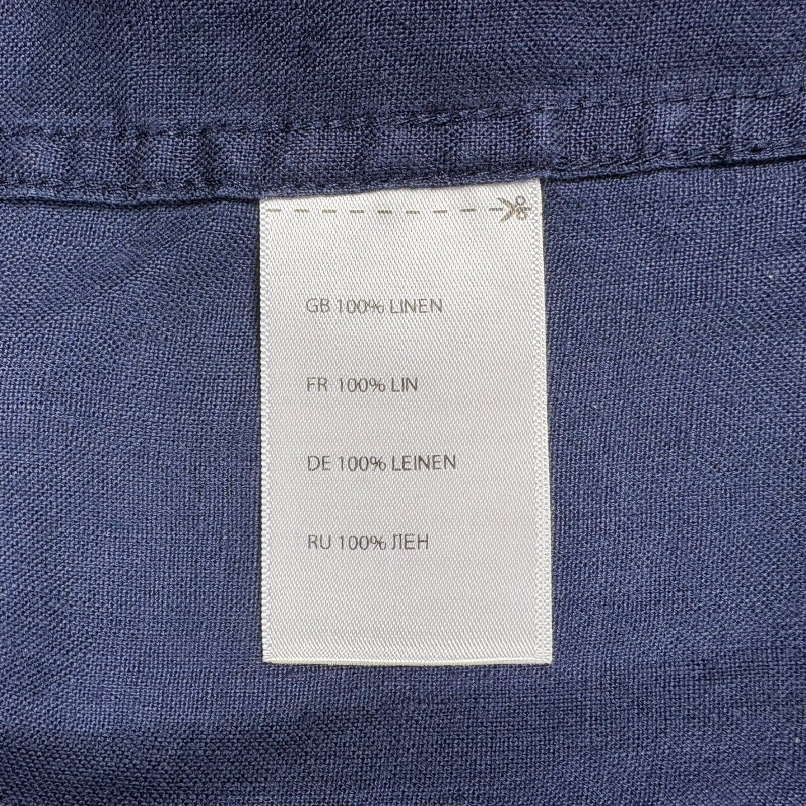 Oak Hill Men's Shirt 2XL 2XB Long Sleeve 100% Linen Blue Solid Blue Relaxed Fit