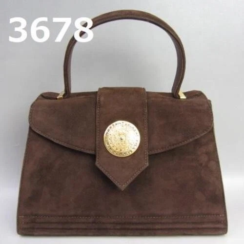 SAINT LAURENT (YSL) Borsa a mano YSL Yves Saint Laurent scamosciata formale oro ferramenta vintage RU 3678 usata