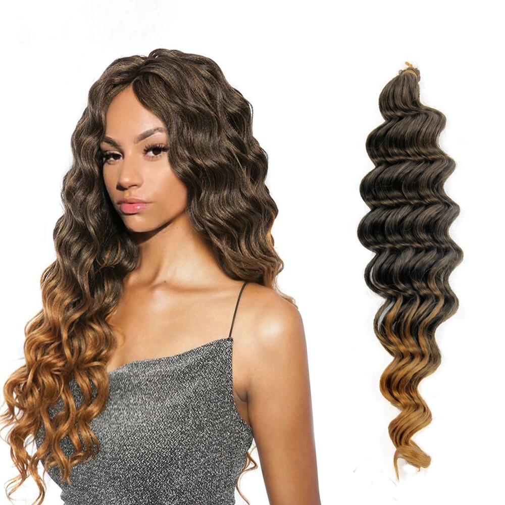 18 Ocean Wave Crochet Hair Deep Wavy Braiding Hair Curly Crochet