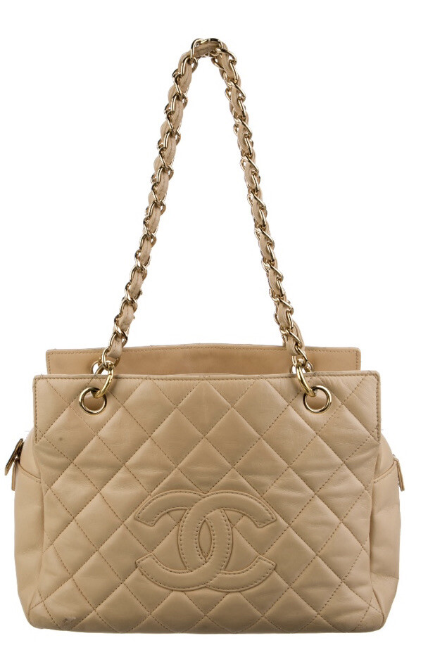 Chanel Timeless Tote Quilted Caviar Leather in Beige