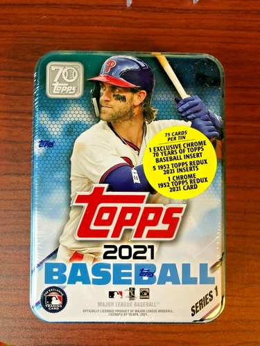 2021 Topps MLB Series 1 Baseball BRYCE HARPER Factory Sealed Collectible Tin
