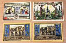 1921 Germany Notgeld Emergency Money Banknote. Lot Of 4 Coblenz, Mainz, Herzbad