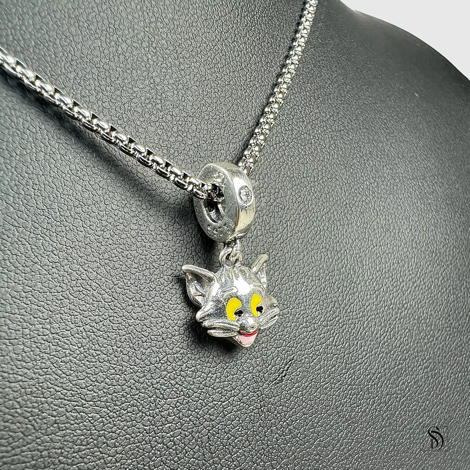 Collier pendentif argent Tom Cat, premium argent sterling 925 cadeau Tom et Jerry