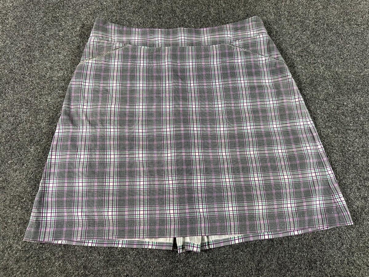 【PORTERNA】Prom Check Short Skirt Women's Peter Millar Plaid Golf Tennis Skort Skirt Size 4