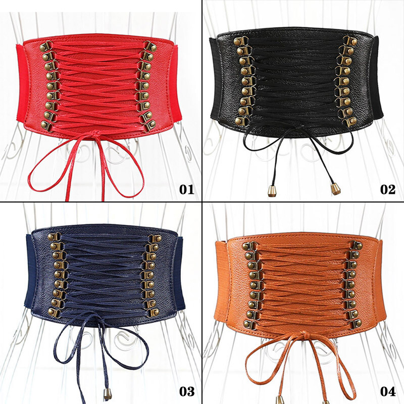 Women Waist Cincher Corset Belt Wide Waistband Leather  display picture 2