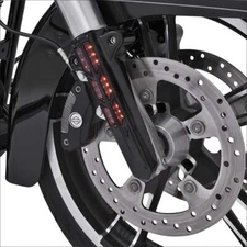 Ciro Black Lower Leg Slider Covers w/ Amber LEDs for Harley Touring FLH/T 14-19