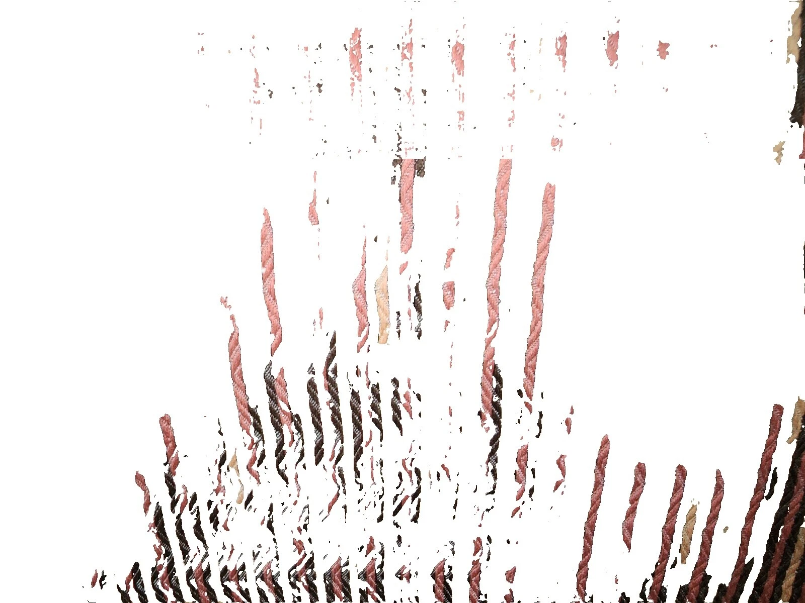 Géneros artesanales marrón a rayas de seda