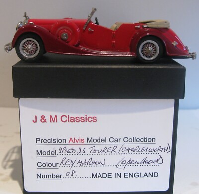 J&M Classics 1:43 #08 red & maroon c1937 Alvis Speed 25 Tourer Charlesworth RHD
