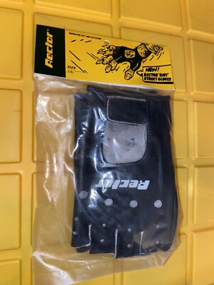 RECTOR RIOT SKATE GLOVES BLACK LARGE PUNK ROCK OLD SCHOOL 80 s  NOS  OG Vintage