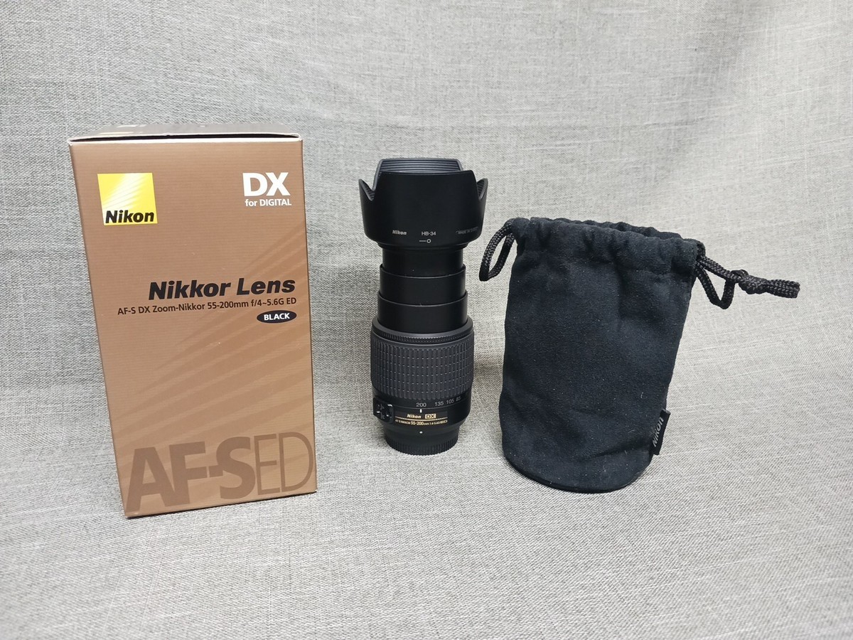 NIKON DX AF-S Nikkor 55-200mm 1: 4-5.6 G ED With HB-34 Hood | eBay