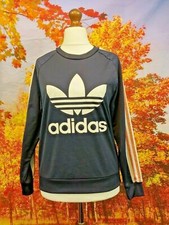 adidas Trefoil Originals spell out logo blue Sweatshirt. UK women's size 8