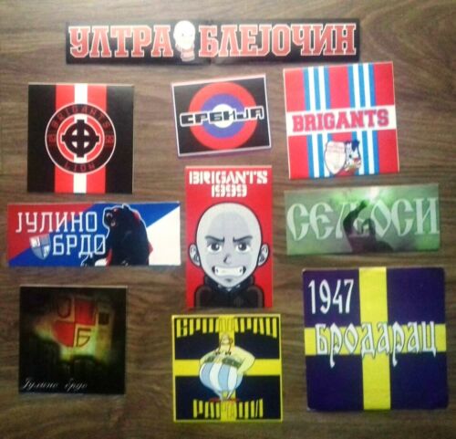 10 x Serbian  Football Ultras Stickers  - Photo 1 sur 1