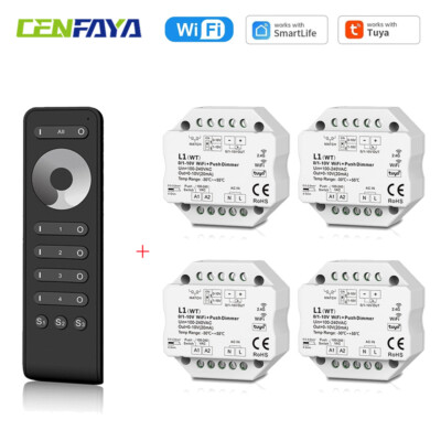 0/1-10V WiFi LED Dimmer Controller 4 zone RF Fernbedienung fr Alexa Google APP