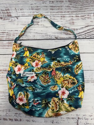 Local Design Hawaii Shoulder Bag Hibiscus Flower Hula Girl Turtle Handbag