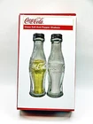 Vintage 2009 Coca Cola Glass Salt & Pepper Shaker NIB