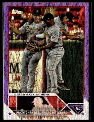 2023 Topps Update US69 Andrew McCutchen Connor Joe Pirates Purple Foil 573/799