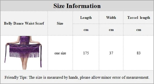 Women Sequins Belly Dance Hip Scarf Skirt Sexy Tassel Waist Chain Hipskirt - Bild 11 von 32