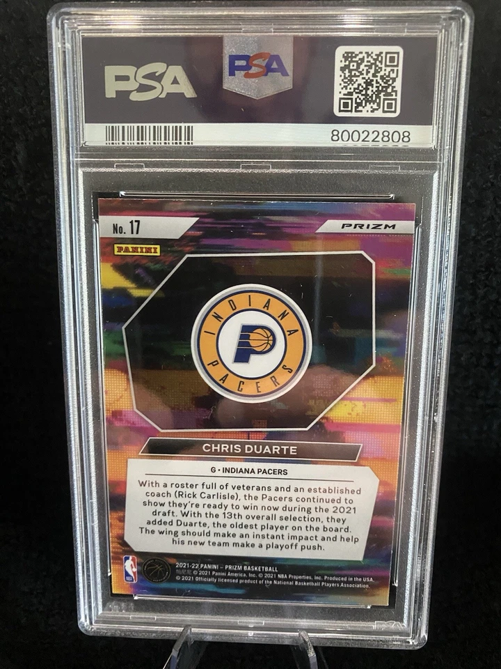 2020 Prizm Chris Duarte #17 - Instant Impact - Green Wave PSA10 (RC) - Image 2 of 2