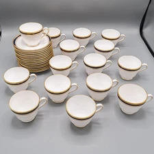 Spode Knightsbridge Cobalt Blue Pear Cup & Saucers Set of 15 - FREE USA SHIPPING