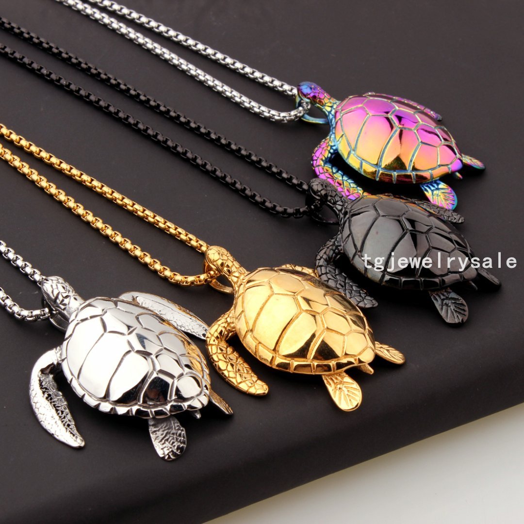 Fashion Men's Jewelry Stainless Steel Cast Sea Turtle Pendant