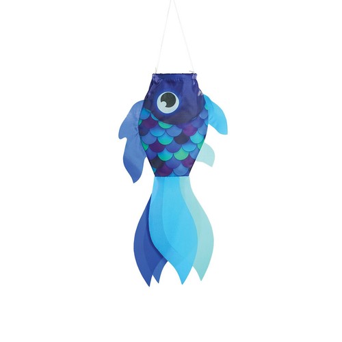 15" Sm COOL DAMSEL Blue FISH windsock, In the Breeze ITB-5218 - 第 1/4 張圖片