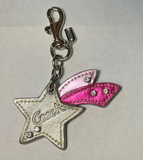 NWOT'S Coach Shooting Star Keychain / Key Ring / Charm - Pink Pewter