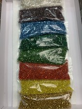 2mm and 10/0 Lot 8 Color 100 gm each color bugle beads S/L and tube