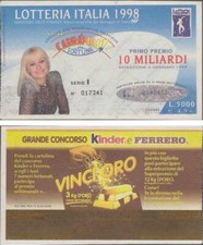 ITALIA BIGLIETTO LOTTERIA ITALIA 1998 RAFFAELLA CARRA'