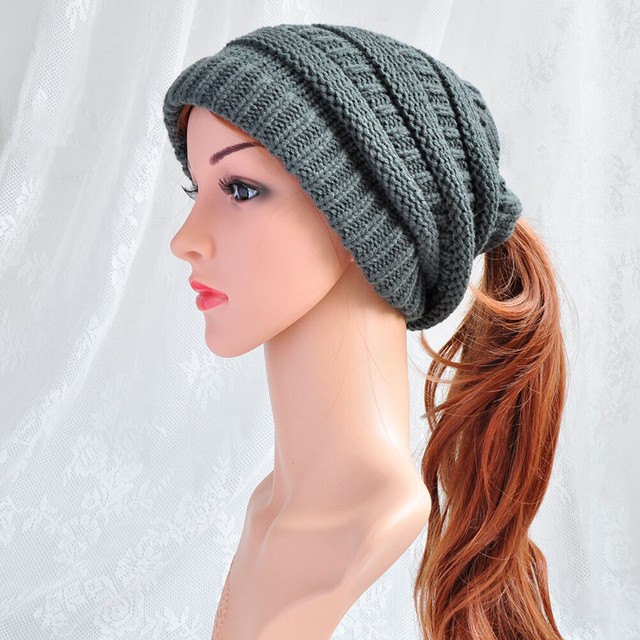 ponytail ski hat