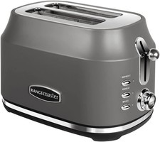 Rangemaster RMCL2S201GY 2 Slice Toaster Removable Crumb Tray 6 Power Levels Grey