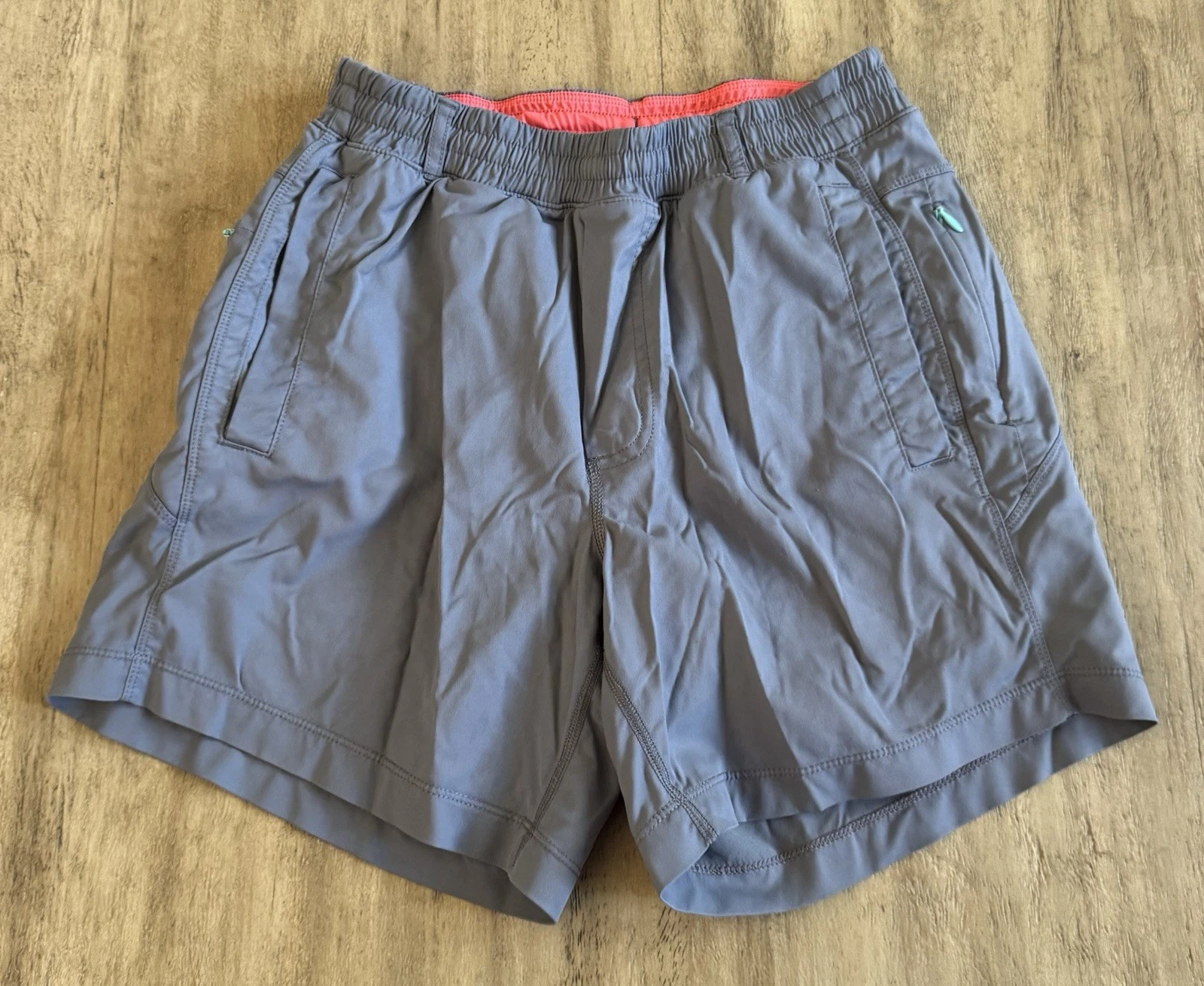 Birddogs Boomstick Lined Shorts Mens Small 5.5" Elastic Waist Pockets Gray