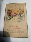 Vintage early 1900s New Years Postcards cancelled Washington Franklin Stamps — photo 3