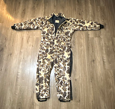 Vintage Cabela's Men's Thermal Insulated Woodland Camo Coveralls M Regular Brown