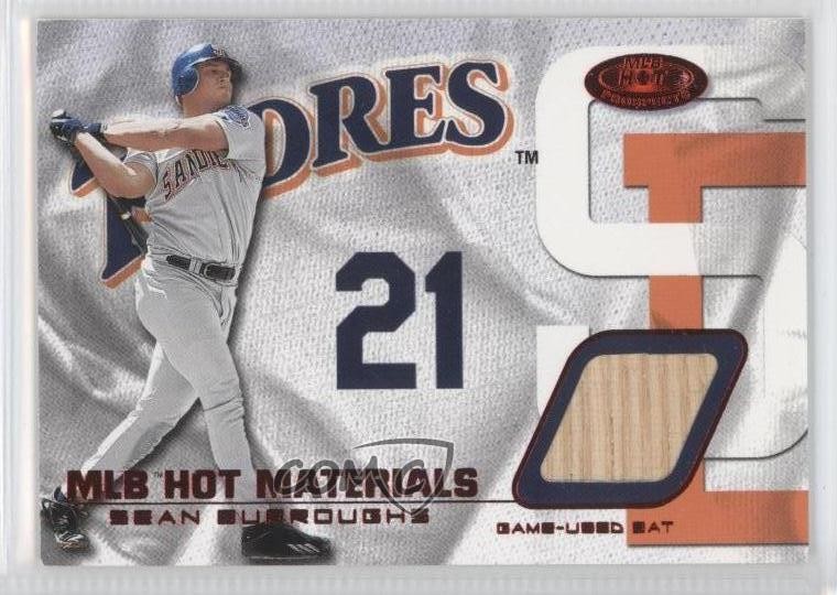 2002 Fleer Hot Prospects MLB Hot Materials Red 19/50 Sean Burroughs #HM-SB 0a1