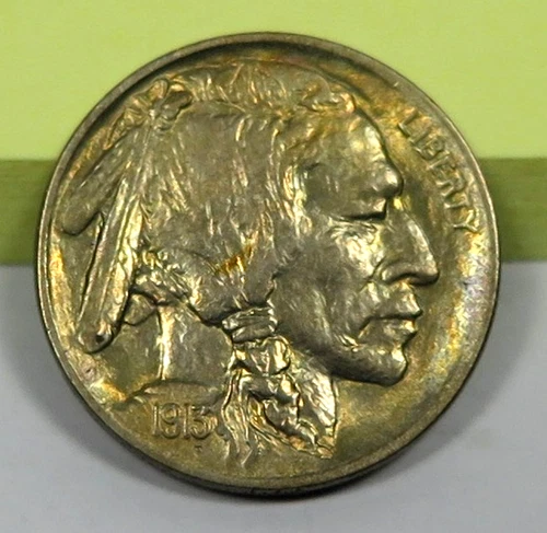 1913 Type 1 Buffalo Nickel grades AU+ "A Golden Beauty"