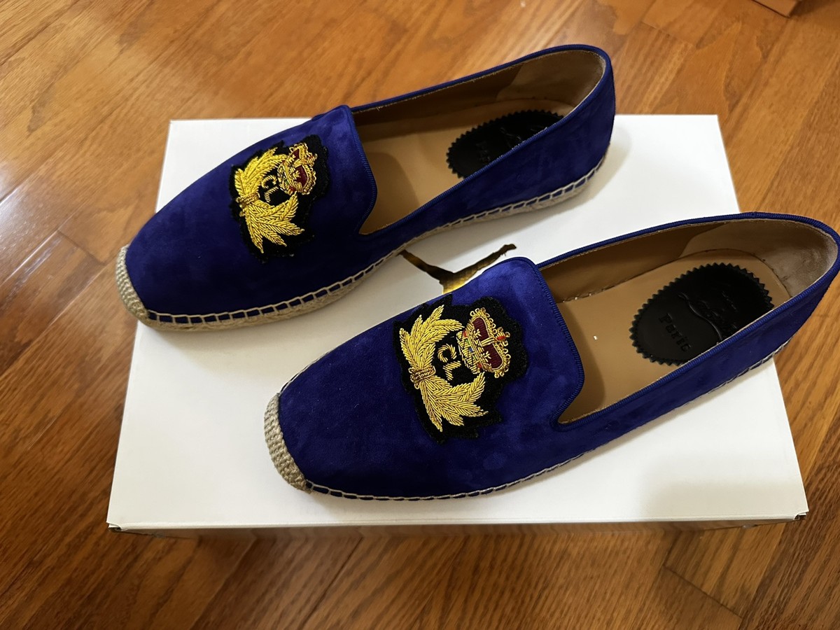 Christian Louboutin Men Blue Suede Espadrilles Size 7US, 40EU | eBay
