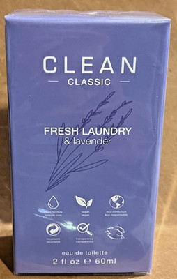 Clean Classic Fresh Laundry & Lavender Eau De Toilette Spray 2fl.oz. Sealed New